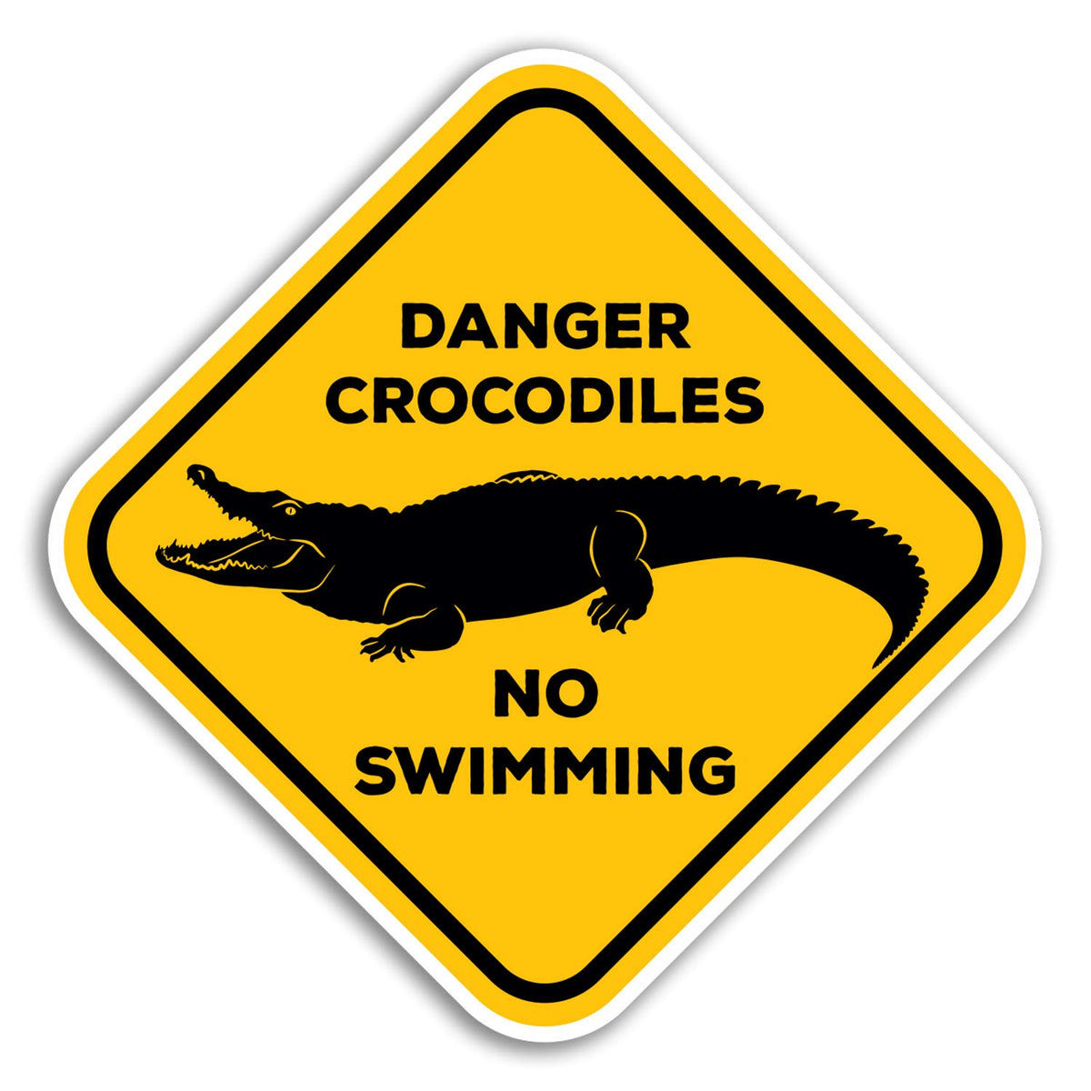 2 x 10cm Danger Crocodile Warning Vinyl Stickers - Sticker Laptop Luggage #33113 (10cm Wide)