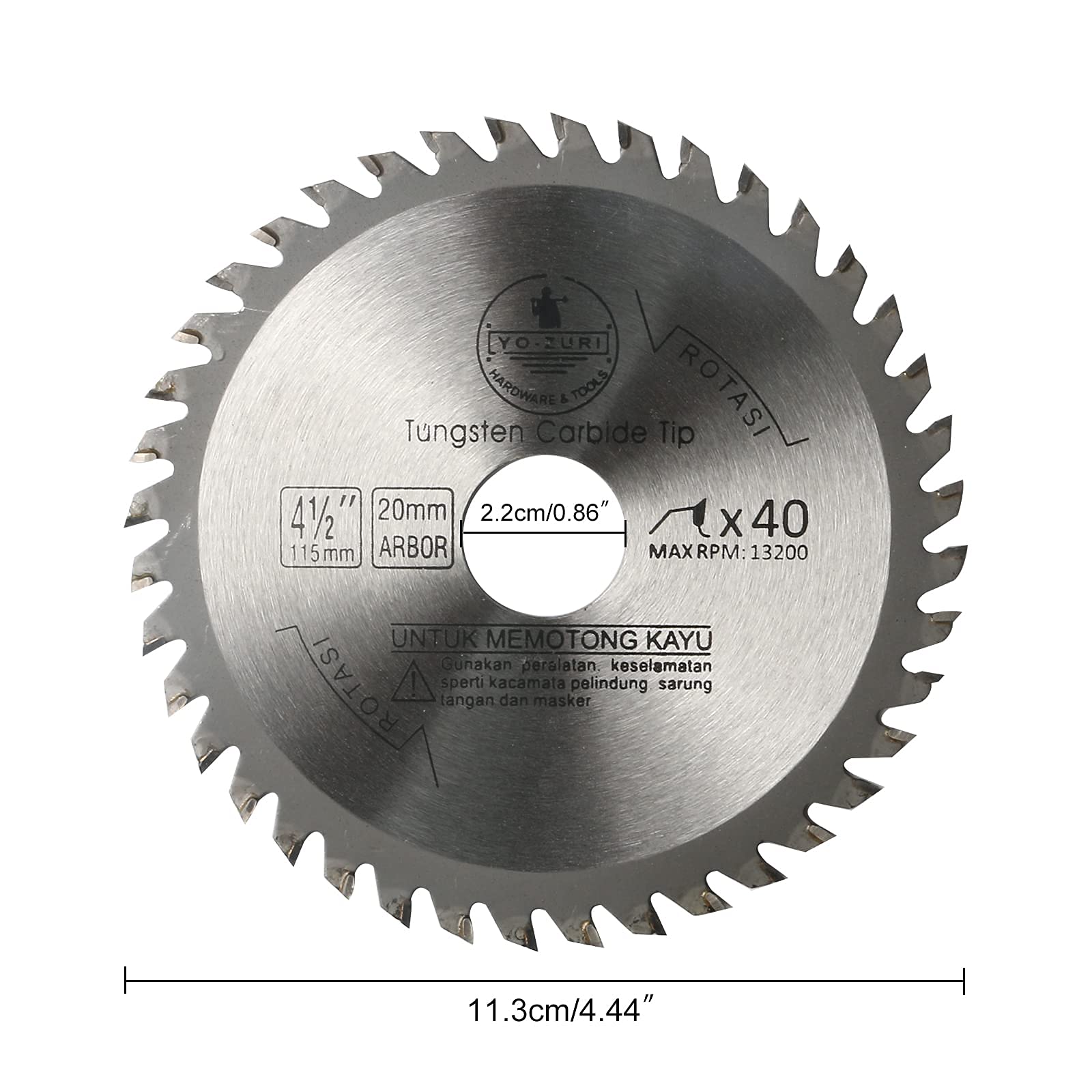 115mm Circular Saw Blade Wood Cutting Disc 40T Alloy Steel Professional Carbide Saw Blade for Woodworking Angle Grinder (1 Pack)