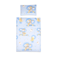 2 Piece Baby Kids Bedding Set 120x90 cm Duvet Cover & Pillowcase for Toddler Cot (Ladders Blue)