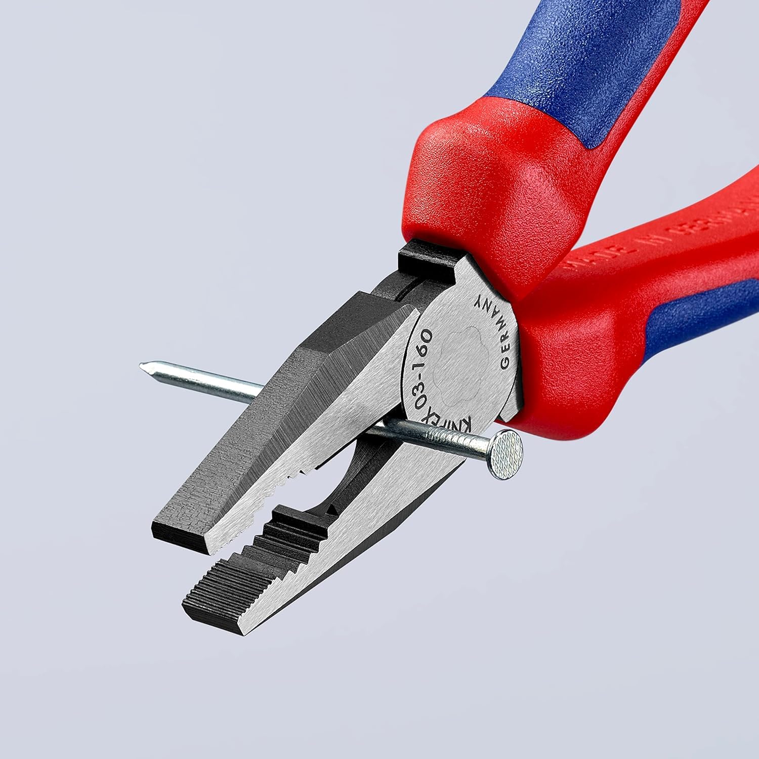 Knipex Combination Pliers black atramentized, with multi-component grips 160 mm (self-service card/blister) 03 02 160 SB