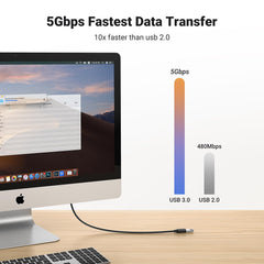 UGREEN USB Extension Lead, USB 3.0 Extension Cable, USB A Male to A Female Extender Supports 5Gbps High Speed Data Transfer, Compatible with USB Disk Keyboard Mouse Hard Drive Printer Scanner (5M)