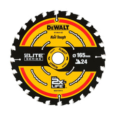 DEWALT DT10624-QZ Premium Circular Saw Blade ELITE SERIES - 165 mm x 20 mm 24T