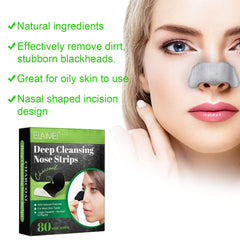 Blackhead Pore Strips(80 Counts),Deep Cleansing Charcoal Strips,Black Head Remover for Face,Black Head Nose Strips,Natural Charcoal Blackhead Strips for All Skin Type