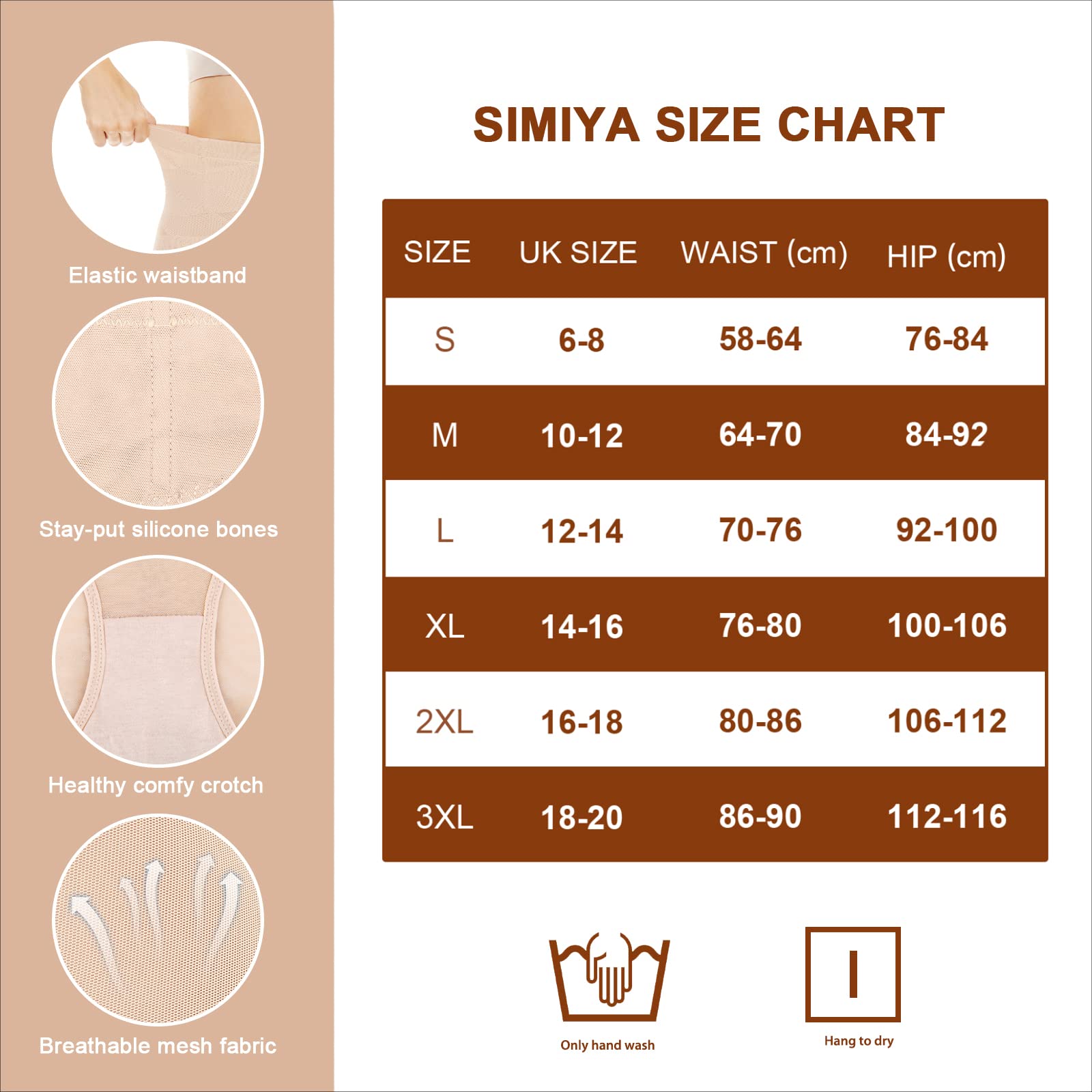 SIMIYA High Waisted Tummy Control Knickers, High Waist Shapewear for Women Tummy Control, Comfortable Body Shaper Panty