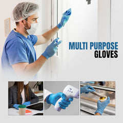 Surgicals Powder Free Nitrile Gloves, Food Grade,Hand Gloves - 100 Count - Blue (100, Medium)