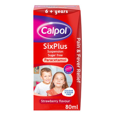 Calpol SixPlus Suspension Sugar Free Strawberry Flavour 6and Years, 80 ml