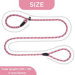 Loutep Slip Lead For Dogs-1.8m Long Rope Dog Leash With Reflective Stitching Slip On Easily With No Collar Or Harness Needed Anti-Choke Dog Slip Lead Ideal For Small Puppy Large & Medium Dogs Training