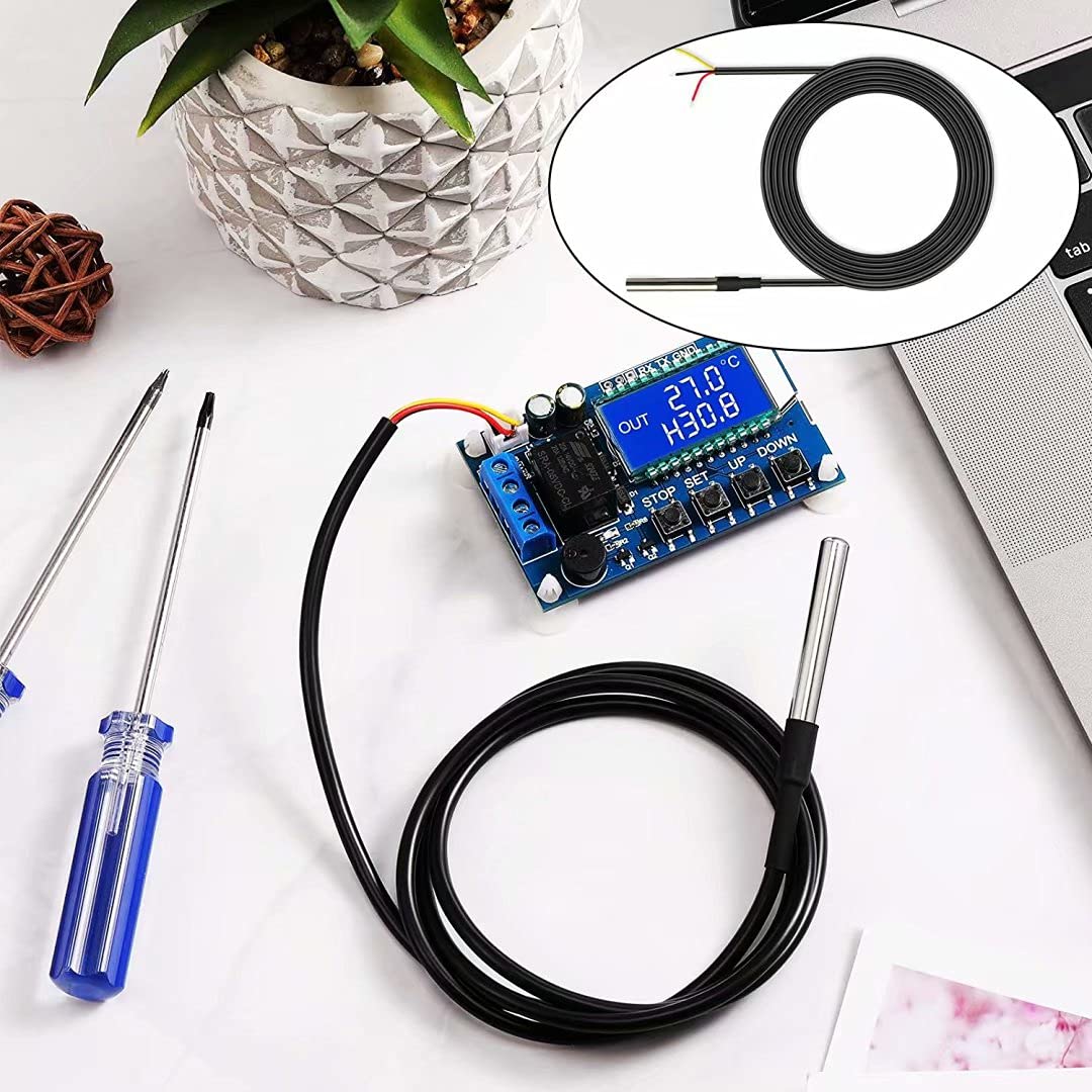 DS18B20 1M Waterproof Temperature Sensors Digital Temp Probe Compatible with Arduino and Raspberry Pi - 5 Pcs