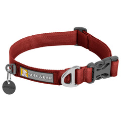 RUFFWEAR Front Range Dog Collar, Strong Tubelok Webbing, Aluminium Lead Attachment Ring & Side-Release Buckle, Bright Everyday Stylish & Durable Neck Wear Accessory, Red Clay (Large, 51-66 cm)