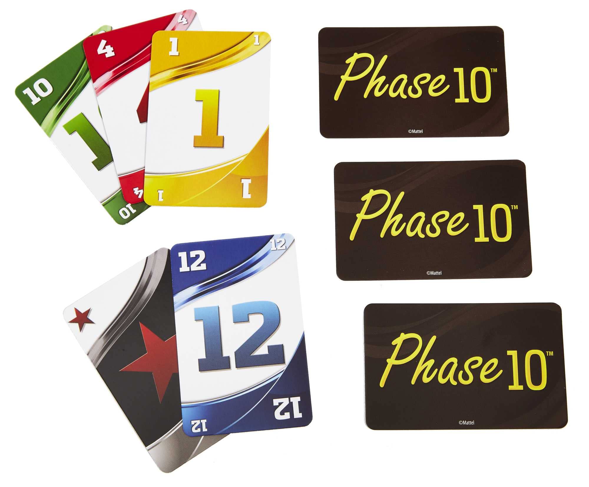 Mattel Games Phase 10 card game, sequences rummy-like card game, includes 108 cards, FFY05