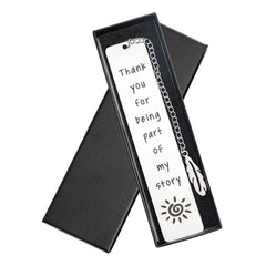 Silver Metal Bookmark with Premium Gift Box with Pendant Appreciation Gifts Special for Book Lovers Teacher Colleagues Souvenir Thank You Present graduation gift (Thank You for Being Part of My Story)