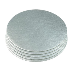 Culpitt Cut Edge Round Card, 5 inches Round Cake Cards, Silver Cake Boards, 1.8mm Thick, 5 Pack - 5 Inch (127mm) CSR5AMZ5