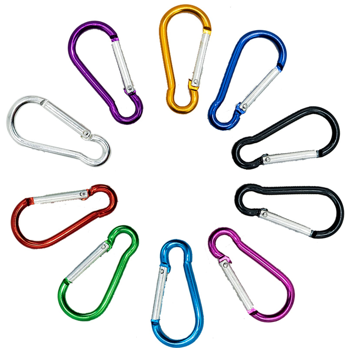 SZXMDKH 10 Pcs Carabiner Clip, 46mm/1.6inch Multicolor Locking Key Chain Clips for Camping Traveling Hiking Keychains Keyring Outdoor