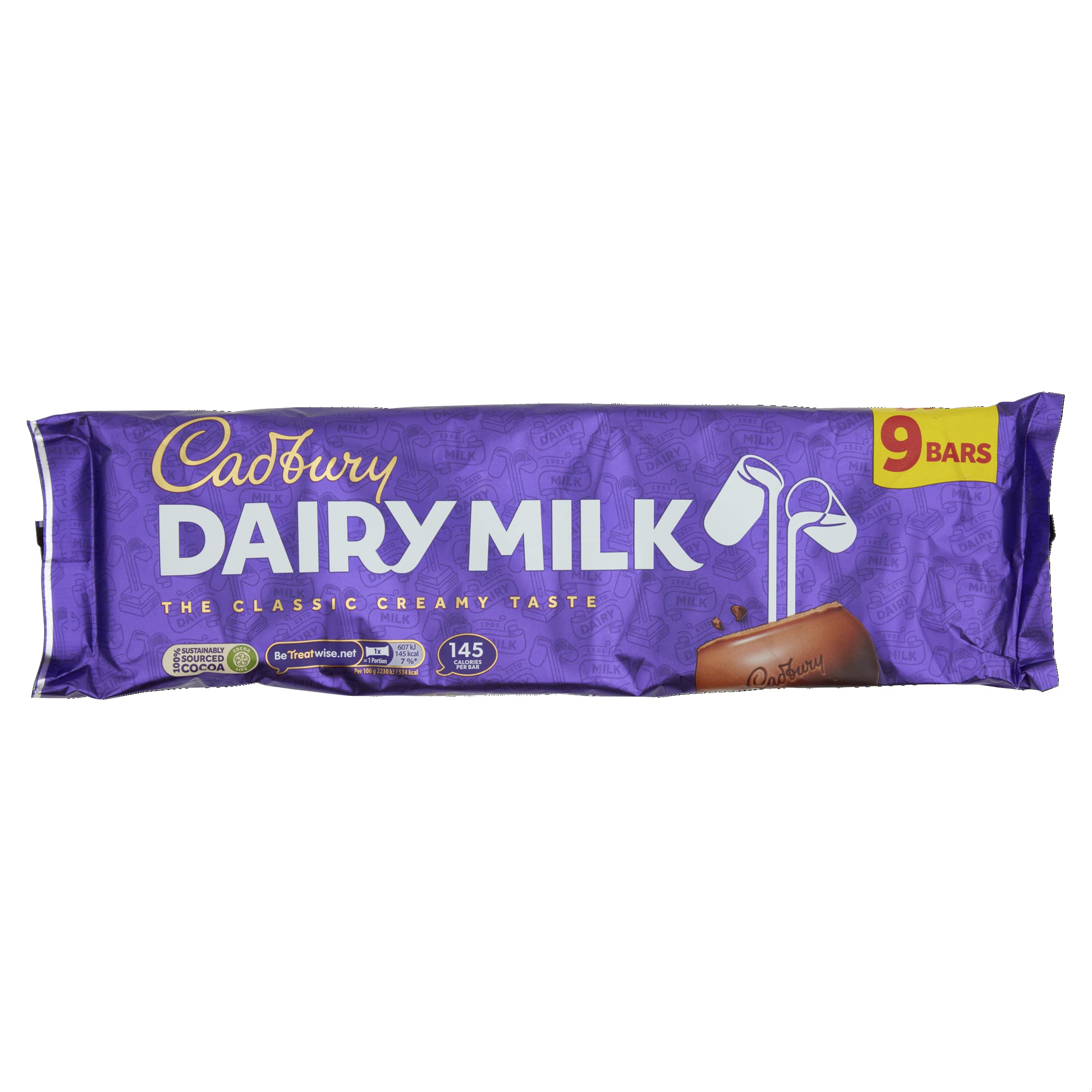 Cadbury Dairy Milk Chocolate Bars, Classic Creamy Taste, 14 x 244.8g