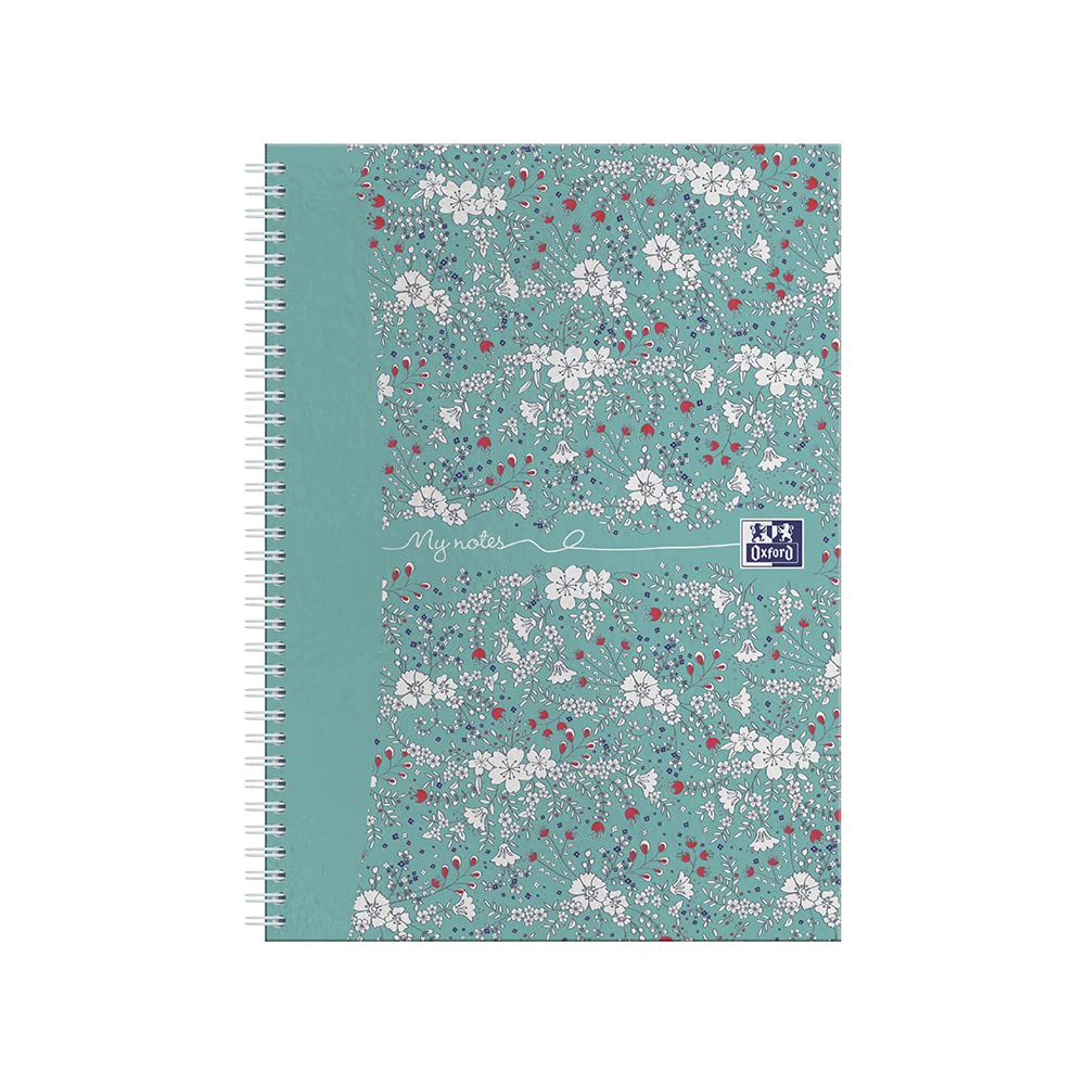 Oxford Floral A4 Notebook, Wirebound, Hardcover, 140 Pages, Single Notepad