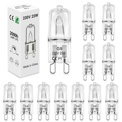 BROTOU G9 25W Halogen Bulbs, 230V 500LM 2800K Warm White Capsule Bulbs, Dimmable (12 Pack, 25, Watts)