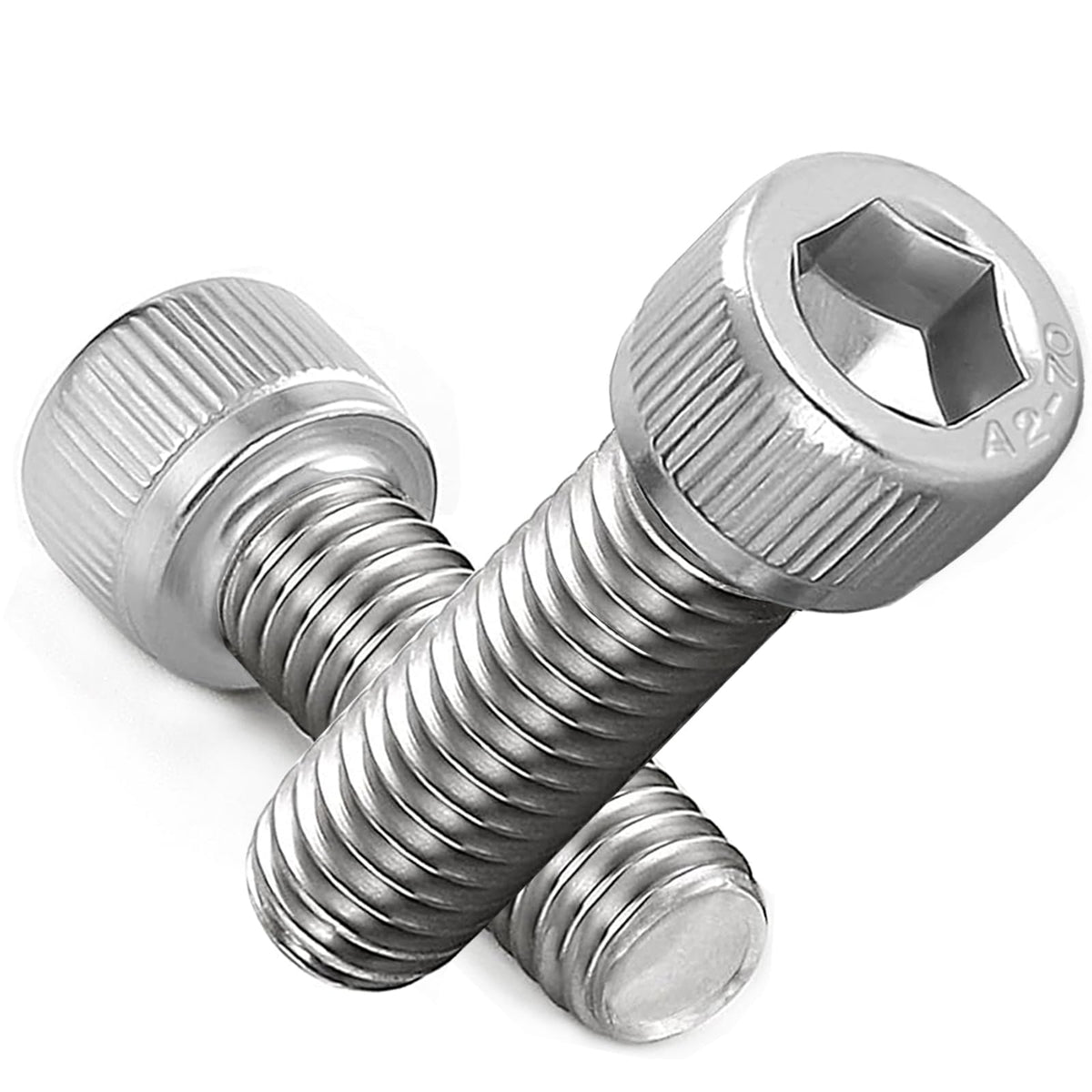 AMLOOPH M5 Screws, M5 X 8mm Allen Socket Head Cap Screws/Bolts - 5mm Diameter Fully Threaded M5 Bolts 8mm A2 Stainless Steel Long Hex Socket Bolt M5 Coarse (Pack Of 20)