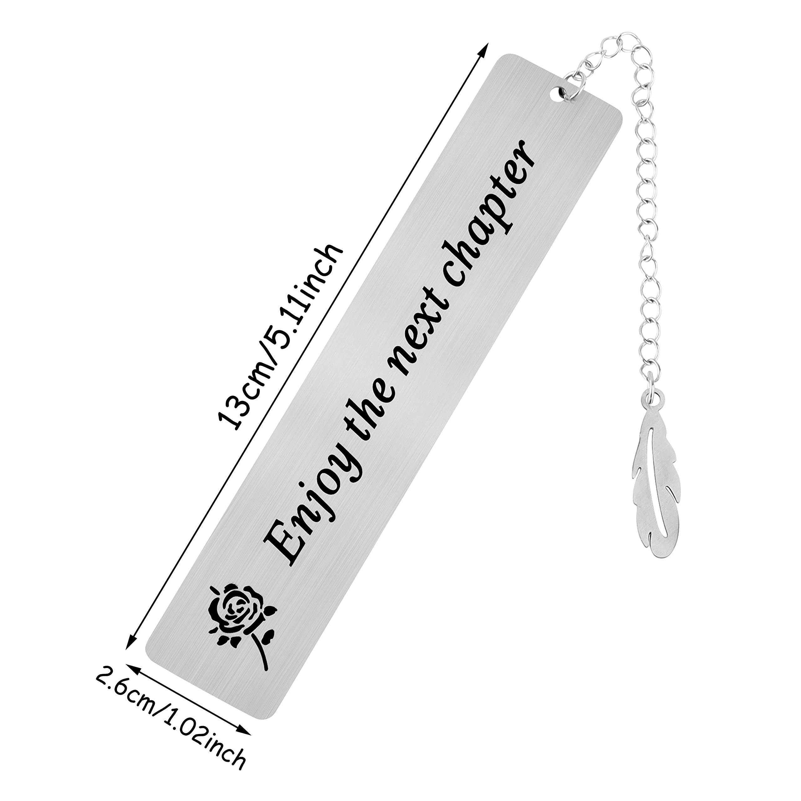 Shoppawhile Retirement Gifts for Women Leaving Gifts for Colleagues Thank You Teacher Gifts Bookmark (Stainless Steel-Next Chapter)