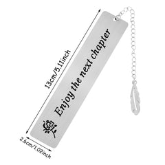 Shoppawhile Retirement Gifts for Women Leaving Gifts for Colleagues Thank You Teacher Gifts Bookmark (Stainless Steel-Next Chapter)