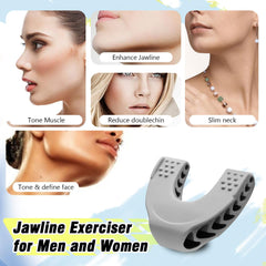 RUIZHI Jaw Exerciser, Jaw Shark Jaw Exerciser for Jawline Shaper, jawshark, Jaw Trainer for Double Chin Removal & Enhancing Chiselled Jawline Jawz, Jawline Exerciser Chew for Men and Women(Gray)