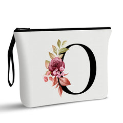 A-Z Personalized Makeup Bag,Birthday Gifts for Women Mom,Gifts for Best Friend,Bride Bridesmaid Cosmetic Bag(O)