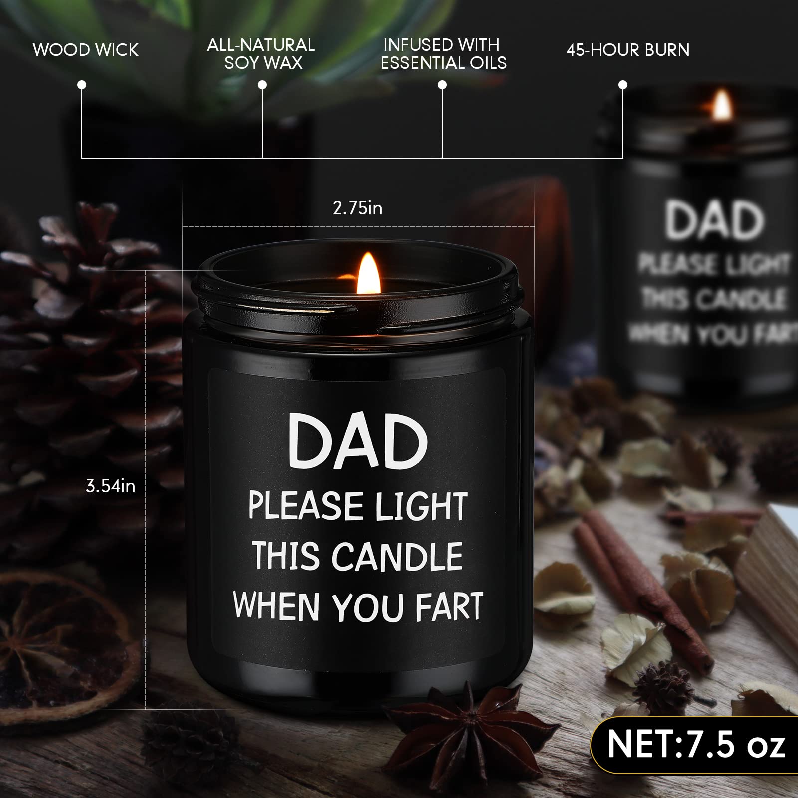 Dad Gifts from Daughter Son,Dad Birthday Gift,Fathers Day Christmas Gifts for Dad Step Dad Father in Law Him Dad Daddy,Funny Scented Candle Gifts for Dad(Dad Gifts2)