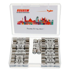 HUAREW 20 Pcs 5A 240V 6.3x25 mm BS1362 0.248x0.984 Inch Ceramic Tube Fuses