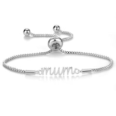 Philip Jones Silver Plated Mum Bracelet Created with Zircondia® Crystals