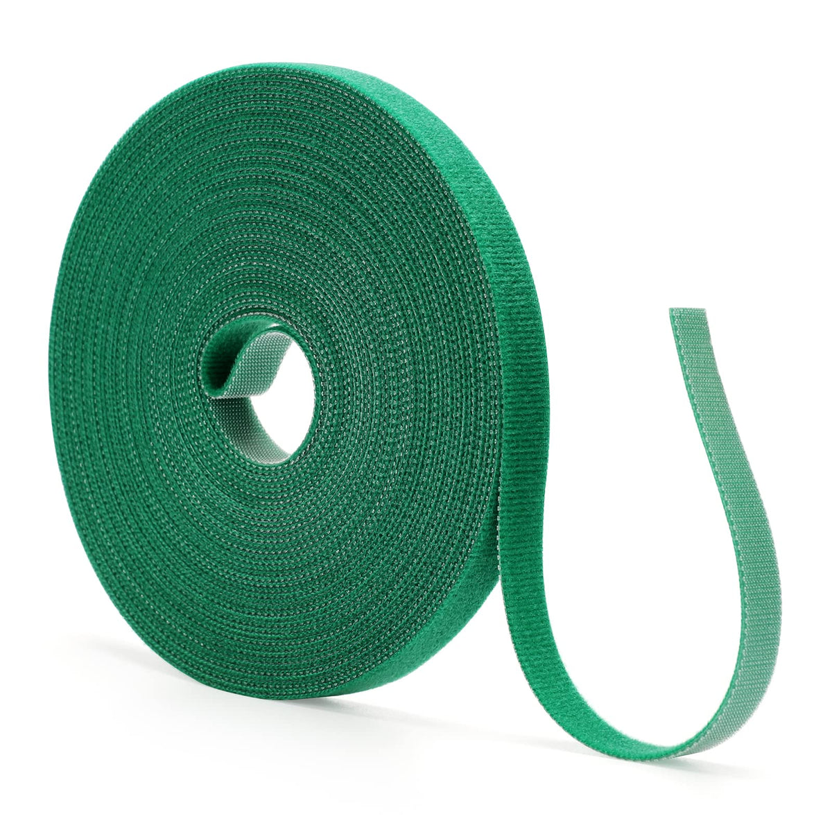 KINGLAKE 12mm 10m Green Garden Tape Plant Tie, Self Adhesive Hook and Loop Tape, Sticky Strips Tree Shrub Ties Strap