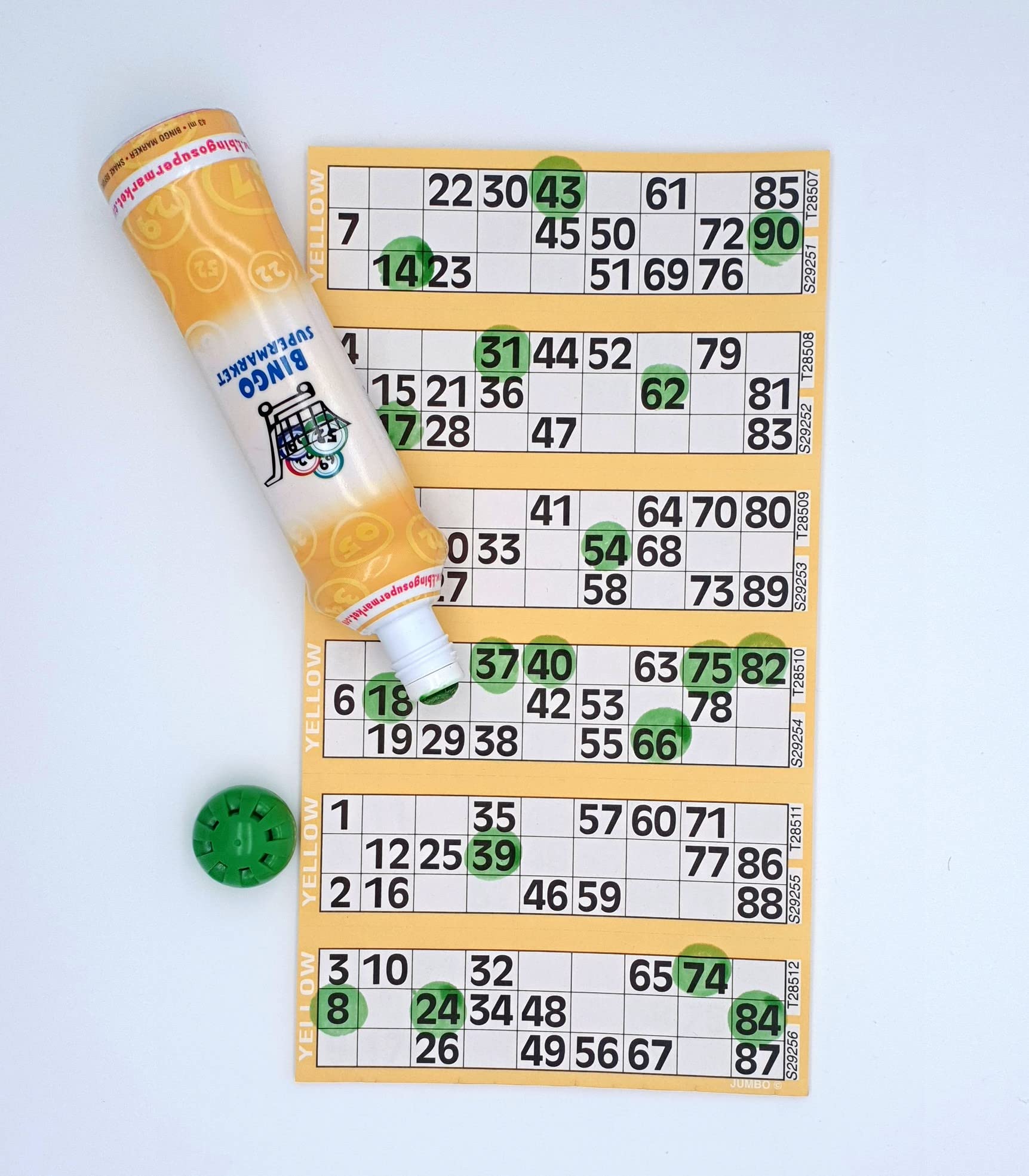 Bingosupermarket Bingo Tickets 600 Pad 6 To a Sheet 1-90 Perforated (Yellow)