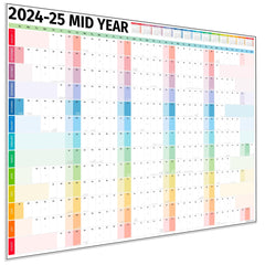 Academic Wall Planner 2024/2025 – Mid Year Wall Planner 2024-2025 - Teacher Planner 2024-2025 - 14 Month Office, University, School, Academic Calendar 2024/25 – Folded Rows Edition