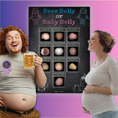 3 Baby Shower Games - Labour or Rollercoaster- Beer Belly or Baby Belly- Price is Right. 3 Winner Prizes - 20 Player Game Pack - XL Posters for prime baby shower boy, girl or unisex party