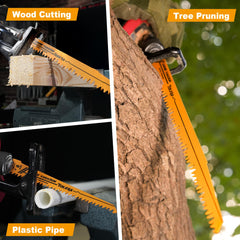 TOLESA Wood Pruning Reciprocating Saw Blades 150mm 6 TPI Sawzall Blades Green Wood Construction Wood Cutting and PVC Pipe Cutting CRV Sharp Ground Teeth for Quick Cutting Sabre Saw Blades 5 Pack