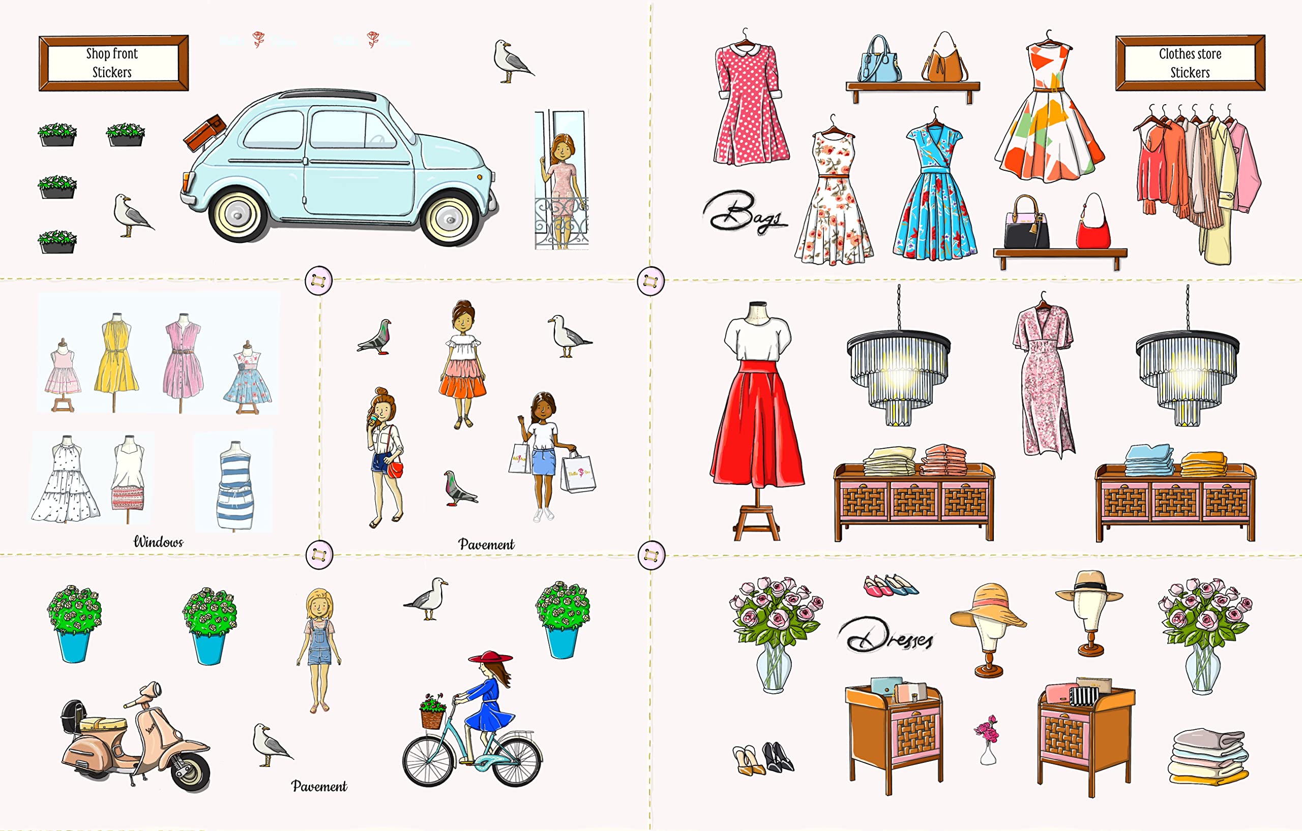 Clothes Shop Sticker Book Bella Rosa Publishing