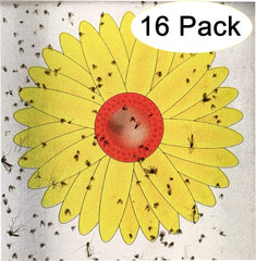 16PCS Window Fly Traps, Sunflower Style Window Fly Stickers, Fruit Fly Trap Insect Flies Wasp Pest Killer - 4 Packs x 4 Traps Each Package