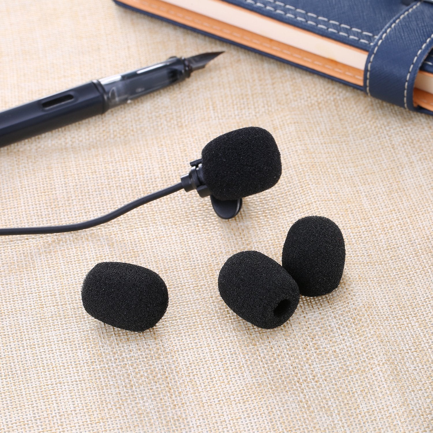 Lapel Headset Microphone Windscreens, Foam Microphone Covers, Mini Size, 15 Pack