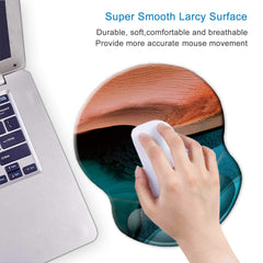 ITNRSIIET Mouse Pad, Ergonomic Mouse Pad with Gel Wrist Rest Support, Gaming Mouse Pad with Lycra Cloth, Non-Slip PU Base for Computer, Laptop, Home, Office & Travel, Abstract Marbling