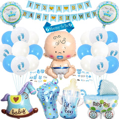 Baby Shower Decorations Boy - Baby Shower Balloons, It's a Boy Banner, Blue Baby Balloons, Photo Props, Baby Boy Shower Decorations - Gender Reveal Supplies