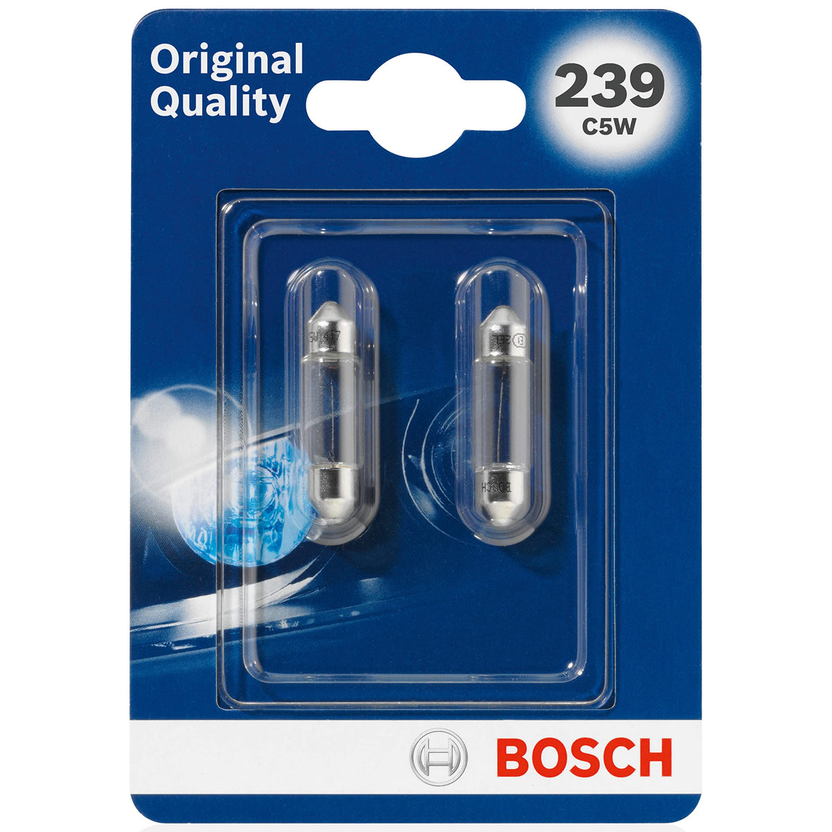 Bosch 239 (C5W) Original equipment Car Light Bulbs - 12 V 5 W SV8,5-8 35 mm - 2 Bulbs, White