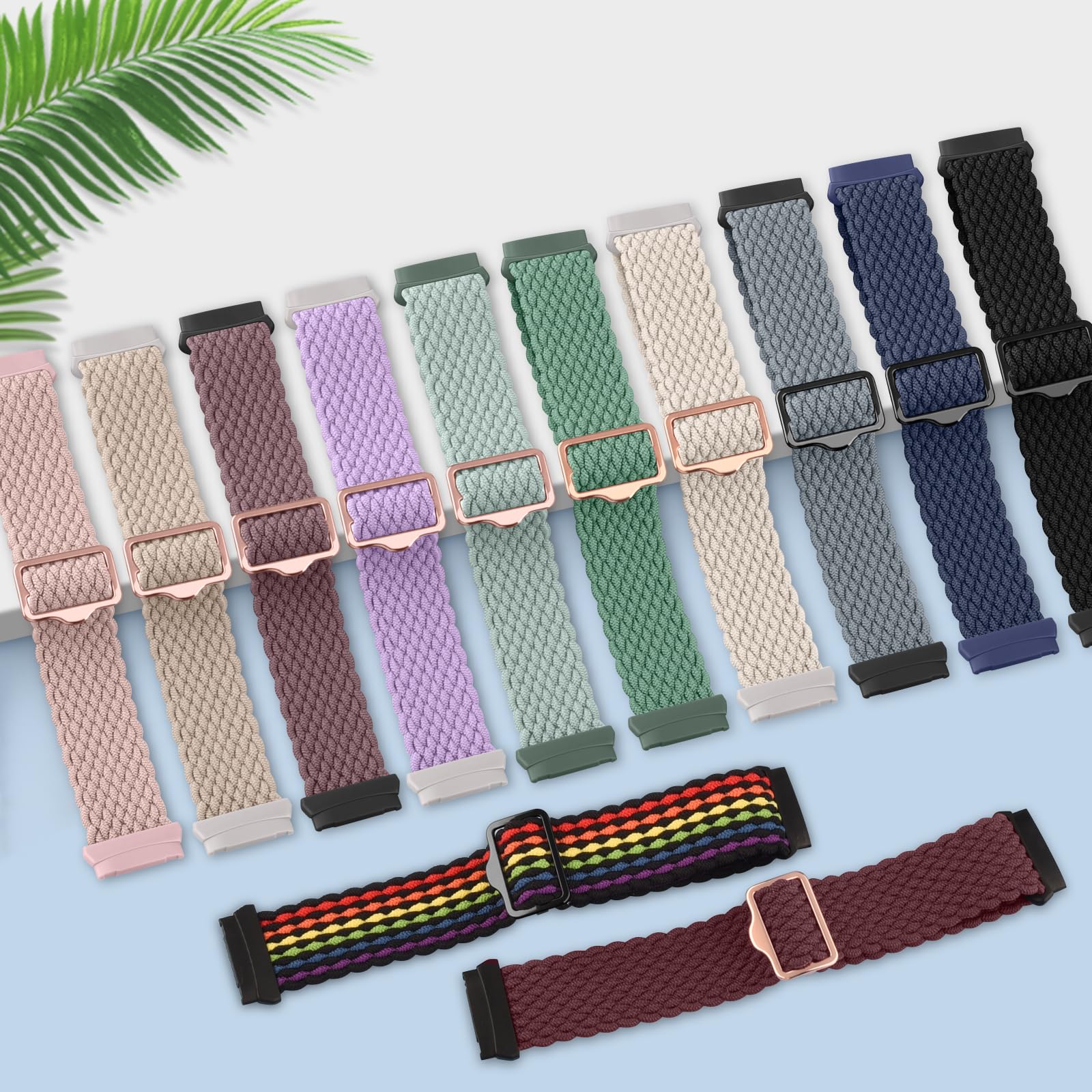 Elastic Nylon Straps Compatible with Fitbit Versa 4 Strap/Fitbit Versa 3 Straps/Fitbit Sense Strap/Fitbit Sense 2 Strap for Women Men,Stretchy Band for Fitbit Sense 2/Versa 3/Versa 4 (Light Green)