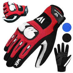 WESTWOOD FOX Motorbike gloves for men and women,Breathable, Touchscreen, Palm Pads motorcycle gloves for BMX,Cycling, ATV,MTB Racing,Road Racing,climbing,Hiking,and outdoor activities (Red, XL)