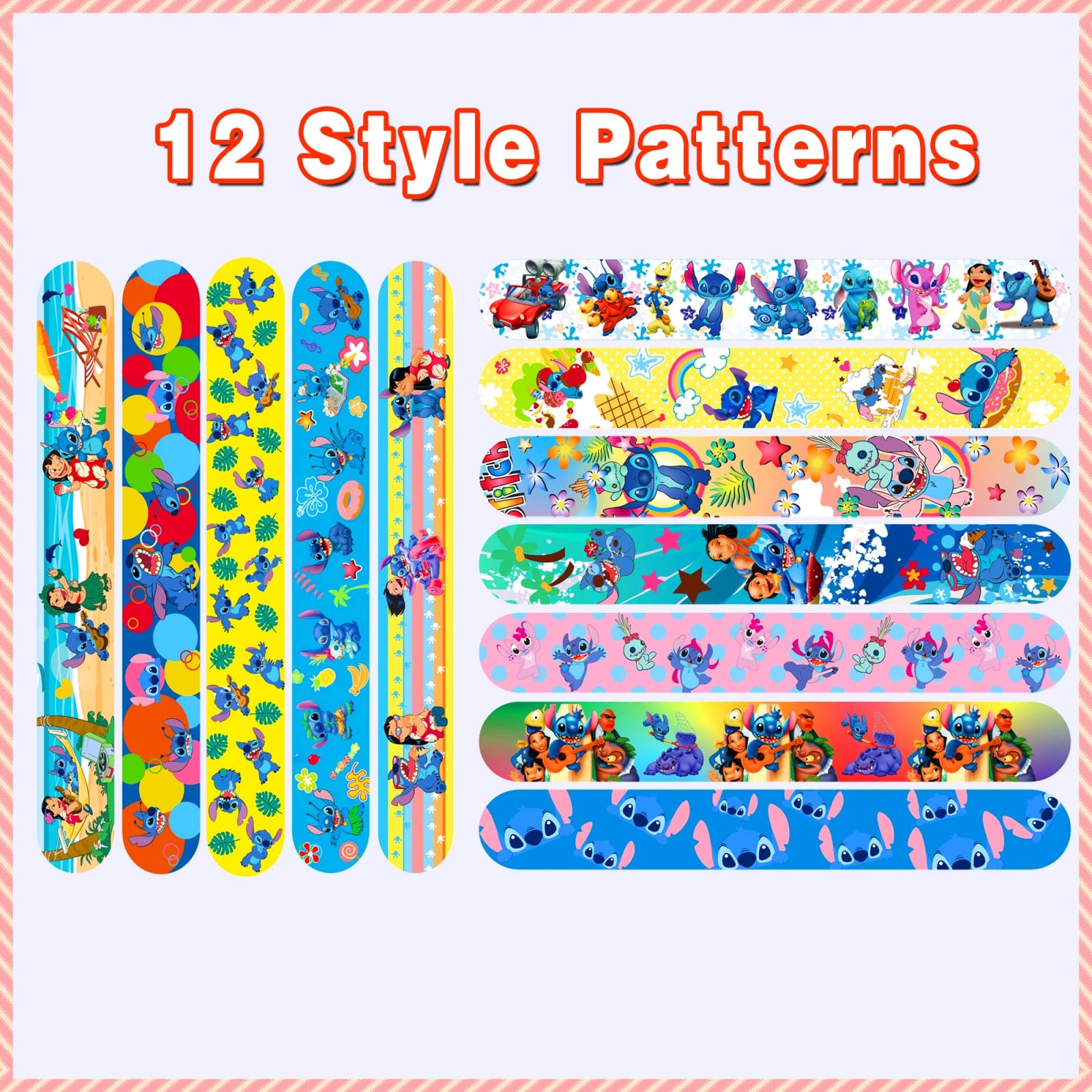 JUUFLA 86 PCS Stitch Party Favors Gift Set, 36 PCS Stitch Slap Bracelets 50 Stickers, Stitch Theme Birthday Party Decorations Supplies for Kids, Stitch Party Goodie Bag Stuff School Rewards