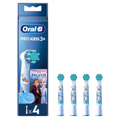 Oral-B Pro Kids Electric Toothbrush Head, with Disney Frozen Characters, Extra Soft Bristles, for Ages 3and, Pack of 4 Toothbrush Heads, White