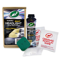 Turtle Wax Car Headlight Restoration Kit - Removes Oxidation & Renews Yellowing Headlights - Includes Precision Polishing Pad, Headlight Lens Repair & Renew Compound & 2 Ceramic Acrylic Sealing Wipes