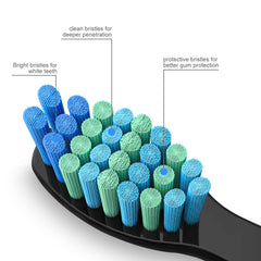 Teeteck Replacement Toothbrush Heads Compatible with Fairywill 507/508/D7/D8/515/551/917/959,Black,5 Count