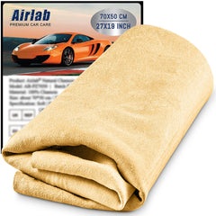 Airlab Chamois Leathers for Cars 70x50cm 3500 cm² XXL, Real Shammy Leather for Windows, Large Chamois Car Cleaning Cloth Car Drying Towel for for Windscreen Glass Mirrors