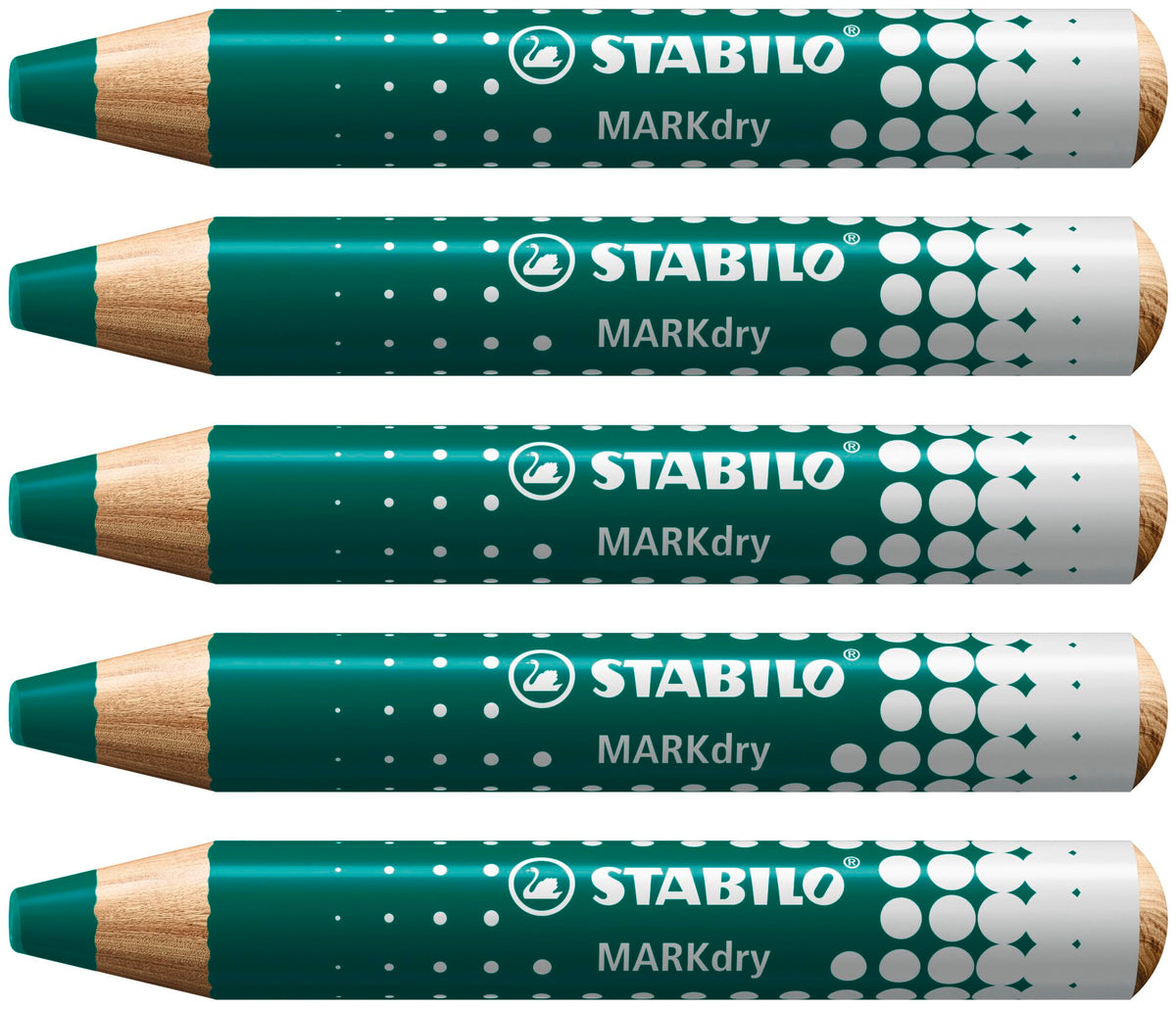 Whiteboard and Flipchart Markers - STABILO MARKdry - Pack of 5 - Green