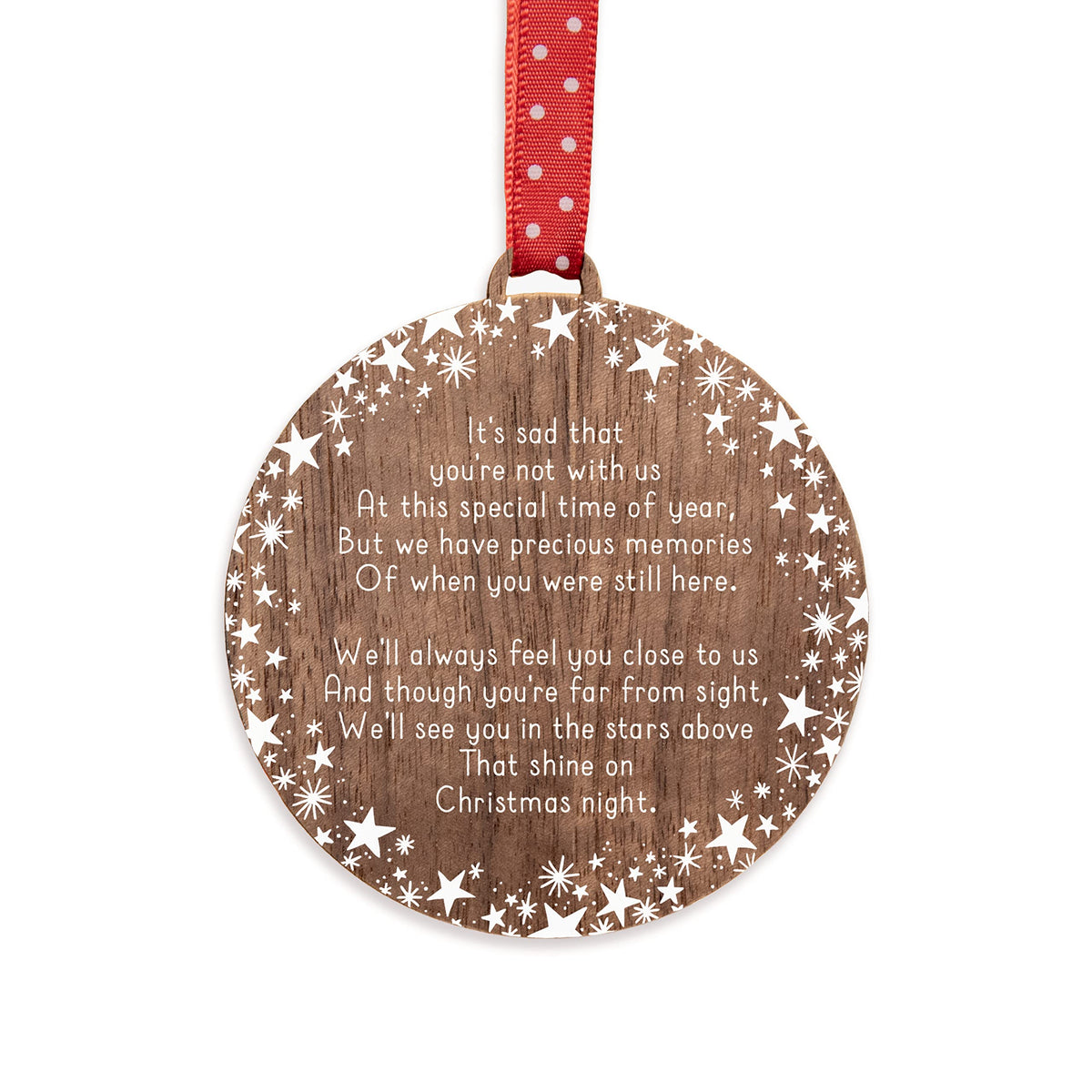 Memorial bauble ornament   in memory remembrance of a loved one Christmas tree decoration   xmas trees rustic wooden decorations   for mum dad son daughter baby pet