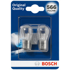 Bosch 566 (P21/4W) Original equipment Car Light Bulbs - 12 V 21/4 W BAZ15d - 2 Bulbs