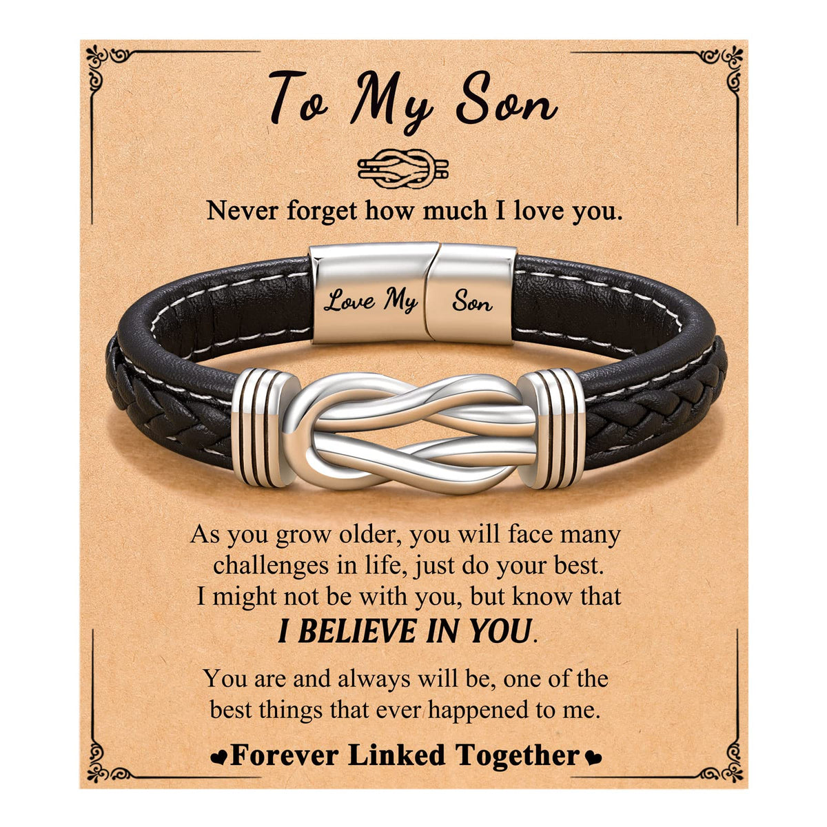 D Dongjiangjin Gift Son Gifts, Son Bracelet Gifts from Mum, 8 10 16 18 Year Old Boy Birthday Easter Christening Gifts for Teens Teen Boys Gift